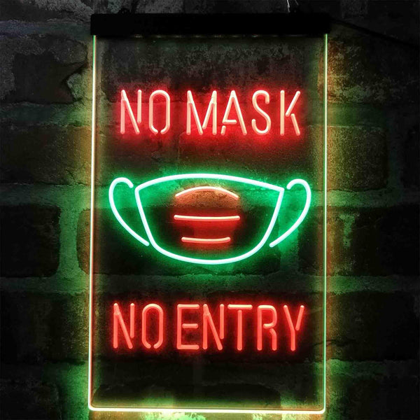 ADVPRO No Mask No Entry Notice  Dual Color LED Neon Sign st6-i4006 - Green & Red