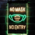 ADVPRO No Mask No Entry Notice  Dual Color LED Neon Sign st6-i4006 - Green & Yellow