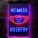 ADVPRO No Mask No Entry Notice  Dual Color LED Neon Sign st6-i4006 - Red & Blue