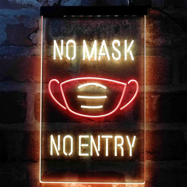 ADVPRO No Mask No Entry Notice  Dual Color LED Neon Sign st6-i4006 - Red & Yellow