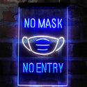 ADVPRO No Mask No Entry Notice  Dual Color LED Neon Sign st6-i4006 - White & Blue