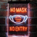 ADVPRO No Mask No Entry Notice  Dual Color LED Neon Sign st6-i4006 - White & Orange