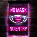 ADVPRO No Mask No Entry Notice  Dual Color LED Neon Sign st6-i4006 - White & Purple