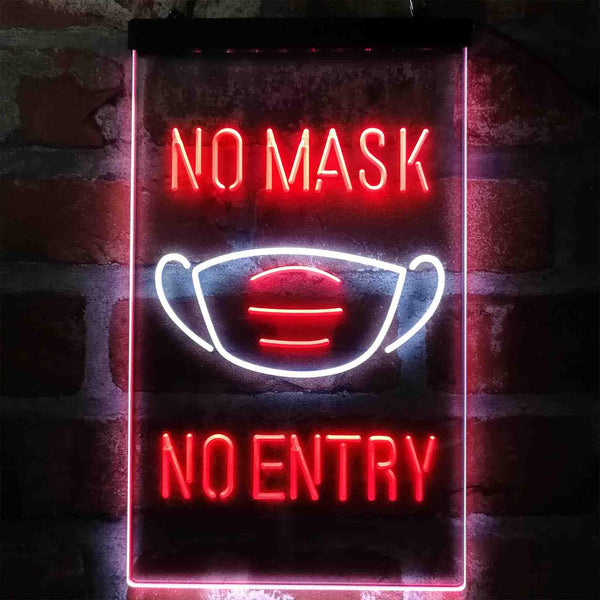 ADVPRO No Mask No Entry Notice  Dual Color LED Neon Sign st6-i4006 - White & Red