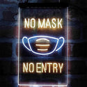 ADVPRO No Mask No Entry Notice  Dual Color LED Neon Sign st6-i4006 - White & Yellow