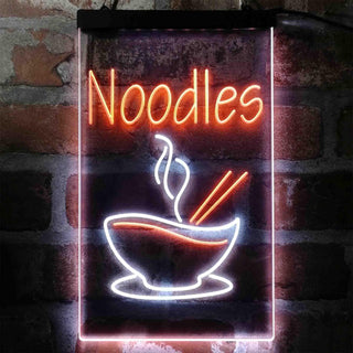 ADVPRO Noodles Display Cafe Restaurant Shop  Dual Color LED Neon Sign st6-i4011 - White & Orange