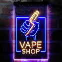 ADVPRO Vape Shop Holding Hand Display  Dual Color LED Neon Sign st6-i4018 - Blue & Yellow