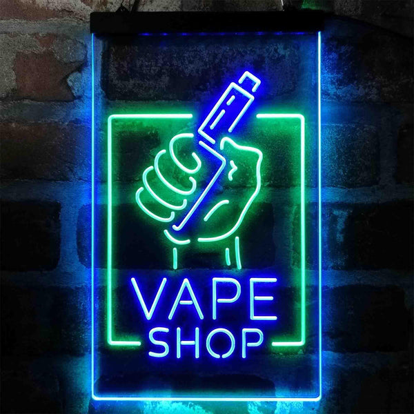 ADVPRO Vape Shop Holding Hand Display  Dual Color LED Neon Sign st6-i4018 - Green & Blue