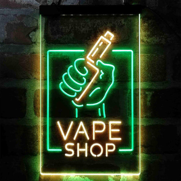 ADVPRO Vape Shop Holding Hand Display  Dual Color LED Neon Sign st6-i4018 - Green & Yellow