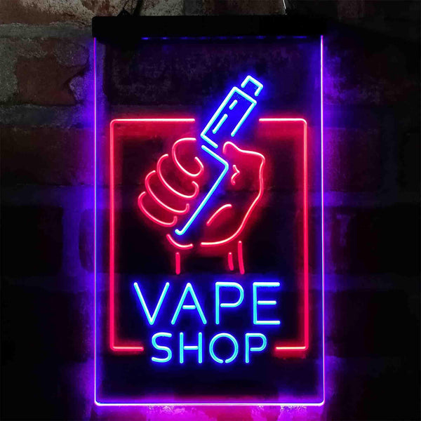 ADVPRO Vape Shop Holding Hand Display  Dual Color LED Neon Sign st6-i4018 - Red & Blue