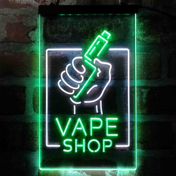 ADVPRO Vape Shop Holding Hand Display  Dual Color LED Neon Sign st6-i4018 - White & Green