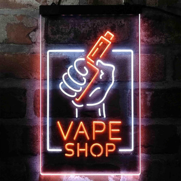 ADVPRO Vape Shop Holding Hand Display  Dual Color LED Neon Sign st6-i4018 - White & Orange