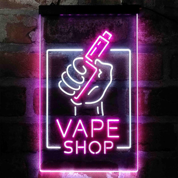 ADVPRO Vape Shop Holding Hand Display  Dual Color LED Neon Sign st6-i4018 - White & Purple