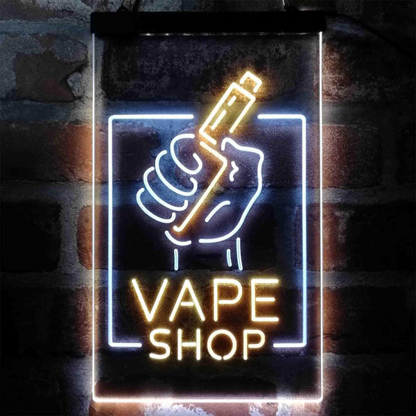 ADVPRO Vape Shop Holding Hand Display  Dual Color LED Neon Sign st6-i4018 - White & Yellow