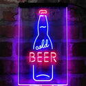ADVPRO Cold Beer Bottle  Dual Color LED Neon Sign st6-i4040 - Red & Blue