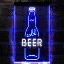 ADVPRO Cold Beer Bottle  Dual Color LED Neon Sign st6-i4040 - White & Blue