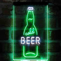 ADVPRO Cold Beer Bottle  Dual Color LED Neon Sign st6-i4040 - White & Green