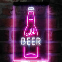 ADVPRO Cold Beer Bottle  Dual Color LED Neon Sign st6-i4040 - White & Purple