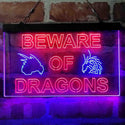 ADVPRO Beware of Dragon Kid Room Decoration Dual Color LED Neon Sign st6-i4079 - Blue & Red