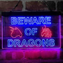 ADVPRO Beware of Dragon Kid Room Decoration Dual Color LED Neon Sign st6-i4079 - Red & Blue