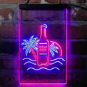 ADVPRO Cold Beer Palm Tree Island  Dual Color LED Neon Sign st6-i4084 - Blue & Red