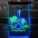 ADVPRO Cold Beer Palm Tree Island  Dual Color LED Neon Sign st6-i4084 - Green & Blue