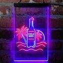 ADVPRO Cold Beer Palm Tree Island  Dual Color LED Neon Sign st6-i4084 - Red & Blue
