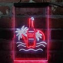 ADVPRO Cold Beer Palm Tree Island  Dual Color LED Neon Sign st6-i4084 - White & Red