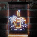 ADVPRO Cold Beer Palm Tree Island  Dual Color LED Neon Sign st6-i4084 - White & Yellow