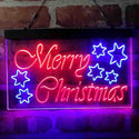 ADVPRO Merry Christmas Stars Decoration Dual Color LED Neon Sign st6-i4117 - Blue & Red