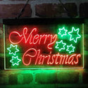 ADVPRO Merry Christmas Stars Decoration Dual Color LED Neon Sign st6-i4117 - Green & Red