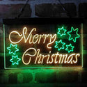ADVPRO Merry Christmas Stars Decoration Dual Color LED Neon Sign st6-i4117 - Green & Yellow