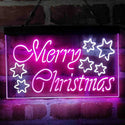 ADVPRO Merry Christmas Stars Decoration Dual Color LED Neon Sign st6-i4117 - White & Purple