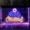 ADVPRO Merry Christmas Star Snow Dual Color LED Neon Sign st6-i4151 - Blue & Yellow