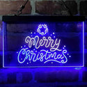 ADVPRO Merry Christmas Star Snow Dual Color LED Neon Sign st6-i4151 - White & Blue