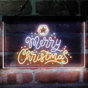 ADVPRO Merry Christmas Star Snow Dual Color LED Neon Sign st6-i4151 - White & Yellow