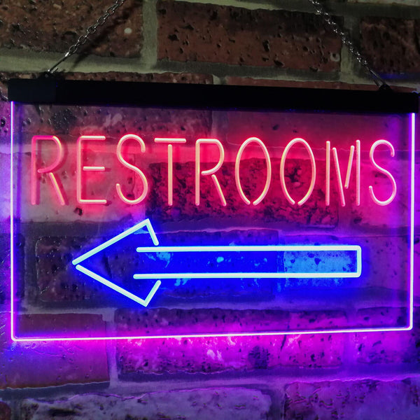 ADVPRO Restroom Arrow Point to Left Toilet Dual Color LED Neon Sign st6-j2685 - Blue & Red