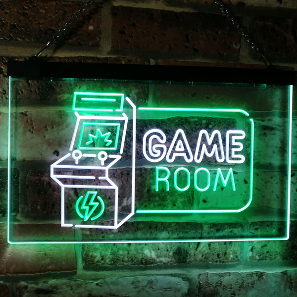 ADVPRO Game Room Arcade TV Man Cave Bar Club Dual Color LED Neon Sign st6-j2850 - White & Green
