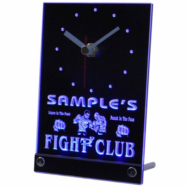 ADVPRO Personalized Fight Club Bring Weapon Neon Led Table Clock tncqj-tm - Blue