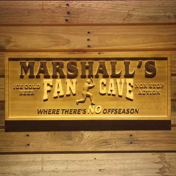 ADVPRO Name Personalized Baseball Fan Cave Man Cave Bar Beer Sport 3D Engraved Wooden Sign wpa0082-tm - 18.25