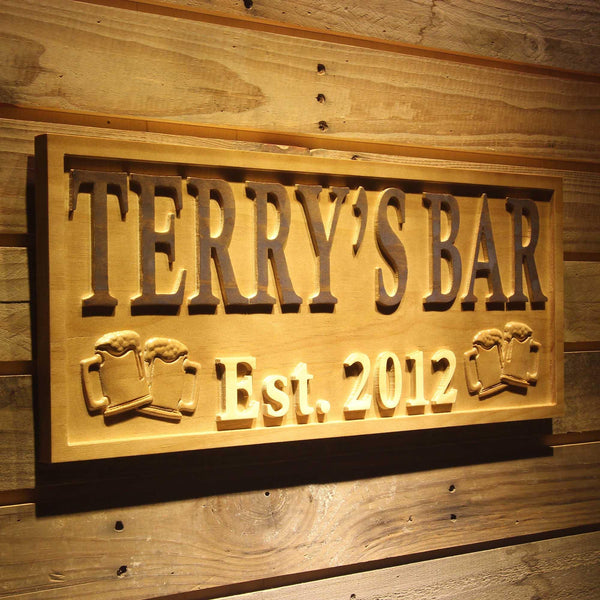 ADVPRO Name Personalized BAR with Established Date Beer Cups Mugs Man Cave 3D Engraved Wooden Sign wpa0097-tm - 23