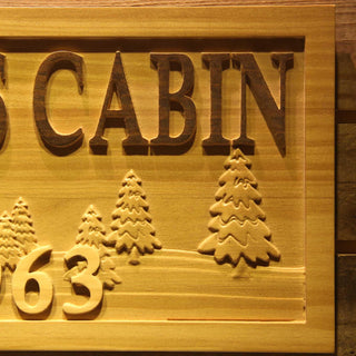 ADVPRO Name Personalized Cabin Tree Established Year Wood Engraved Wooden Sign wpa0099-tm - Details 3