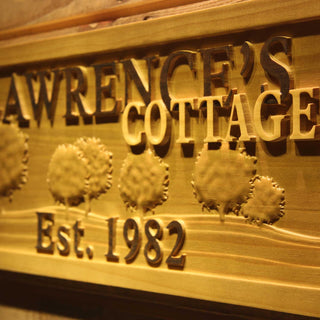 ADVPRO Name Personalized Cottage Tree Established Year Wood Engraved Wooden Sign wpa0100-tm - Details 3