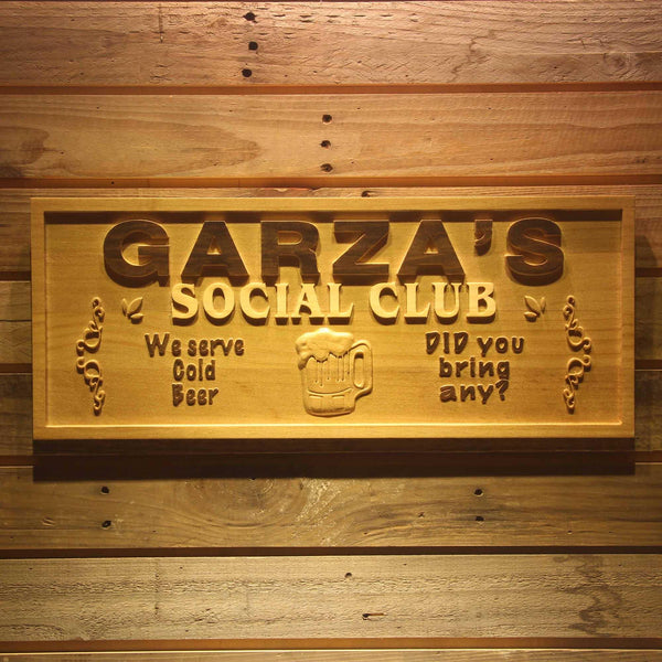 ADVPRO Name Personalized Social Club Hang Out Bar Wood Engraved Wooden Sign wpa0139-tm - 18.25
