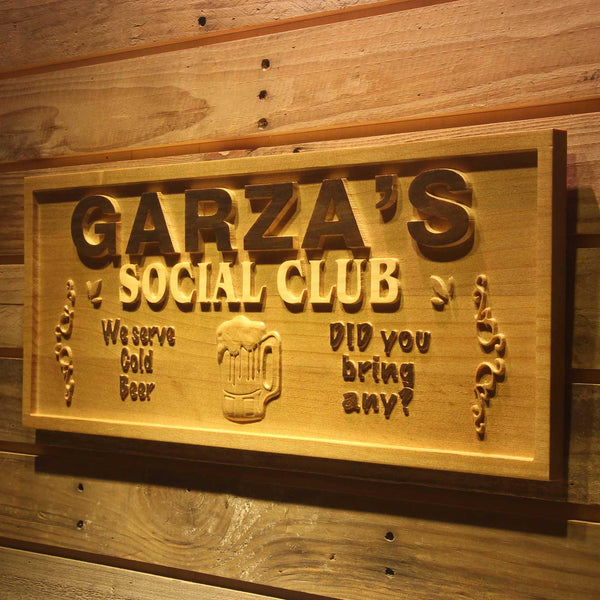 ADVPRO Name Personalized Social Club Hang Out Bar Wood Engraved Wooden Sign wpa0139-tm - 26.75