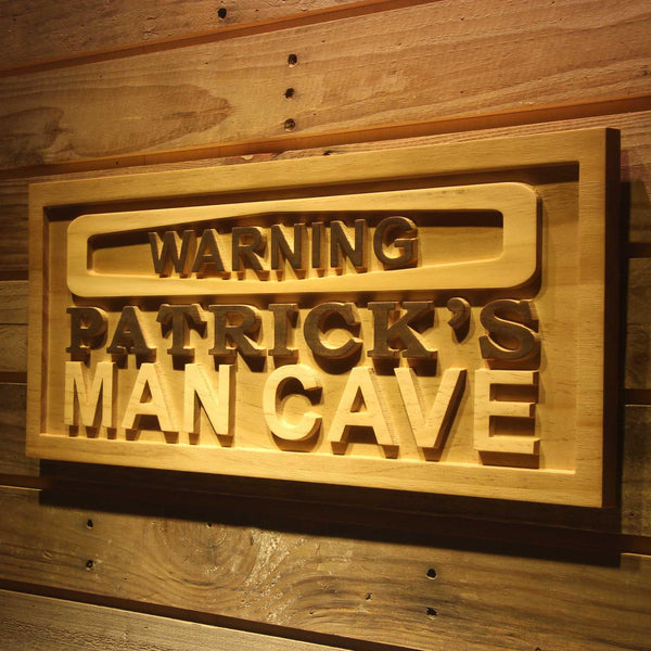 ADVPRO Name Personalized Man CAVE Warning Wood Engraved Wooden Sign wpa0182-tm - 26.75