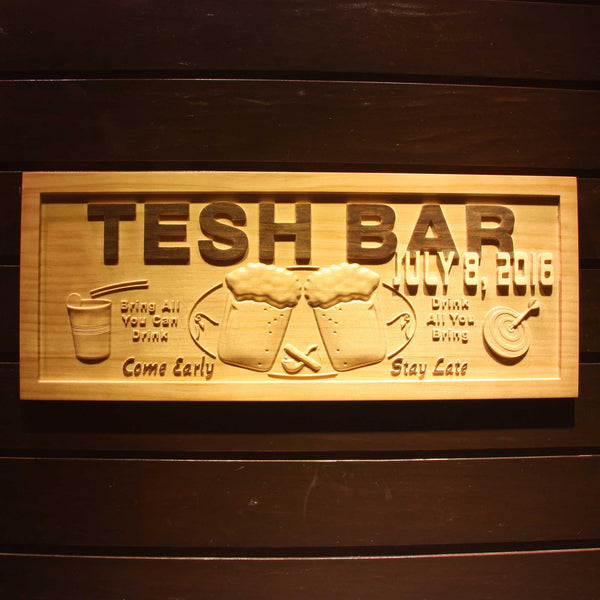 ADVPRO Name Personalized BAR with EST. Date Wood Engraved Wooden Sign wpa0213-tm - 18.25