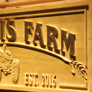 ADVPRO Farm Name Personalized with Est. Year Tractor Wood Engraved Wooden Sign wpa0428-tm - Details 1