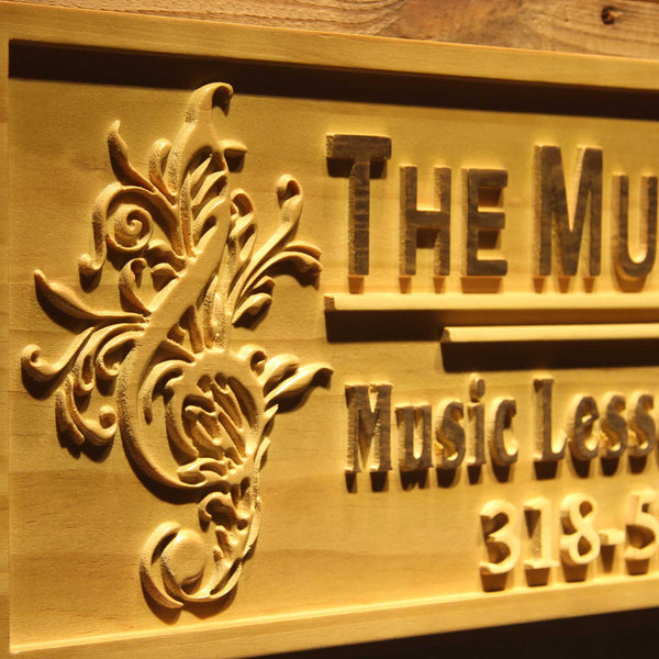 ADVPRO Music Room Name Personalized with Telephone Wood Engraved Wooden Sign wpa0430-tm - Details 1
