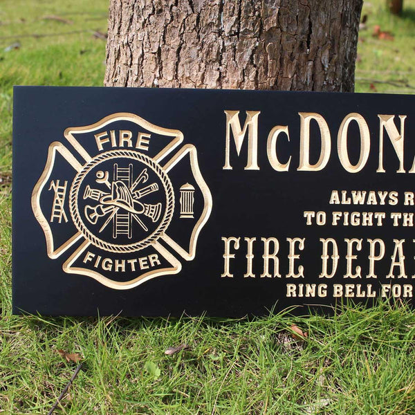 ADVPRO Name Personalized Fire Fighter Department Retired Fireman Man Cave Bar 3D Engraved Wooden Sign wpc0075-tm - Details 4